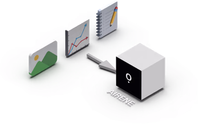 Illustration: Airene analysiert visuelle Inhalte wie Bilder, Diagramme und Notizen und verknüpft sie für bessere Auswertungen.